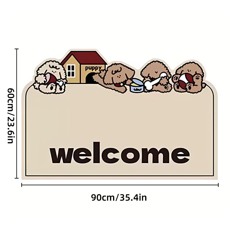 Cartoon Style Non-Slip PVC Floor Mat for Entrance Door