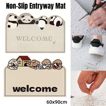 Cartoon Style Non-Slip PVC Floor Mat for Entrance Door