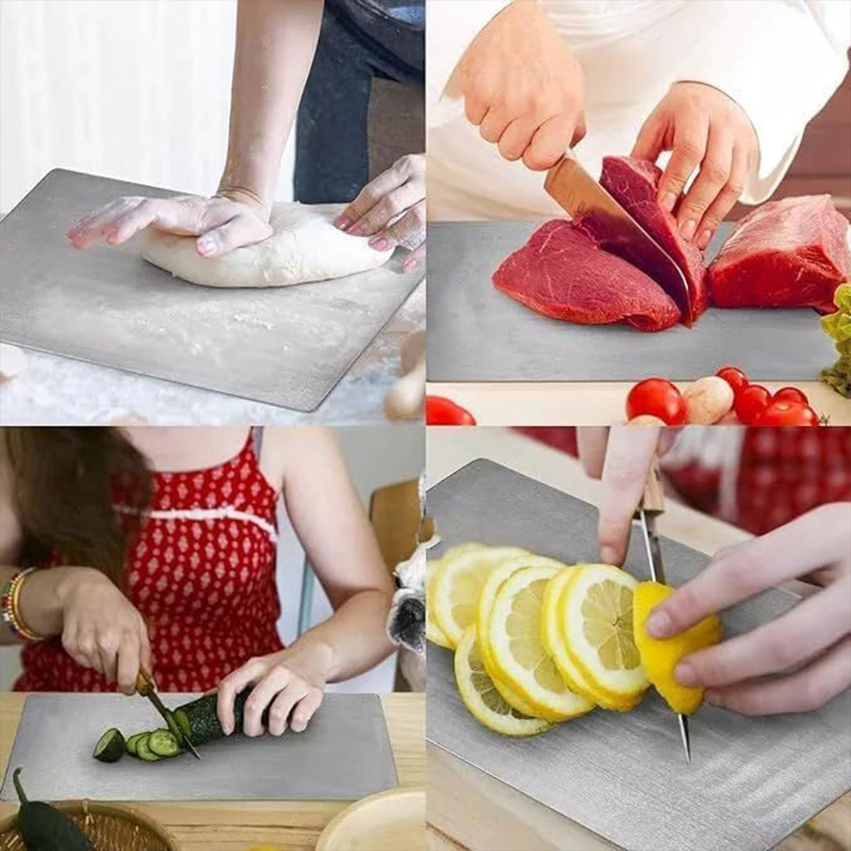 Stainless Steel Cutting Board Kitchen Thickened Double-sided Chopping Boards AU