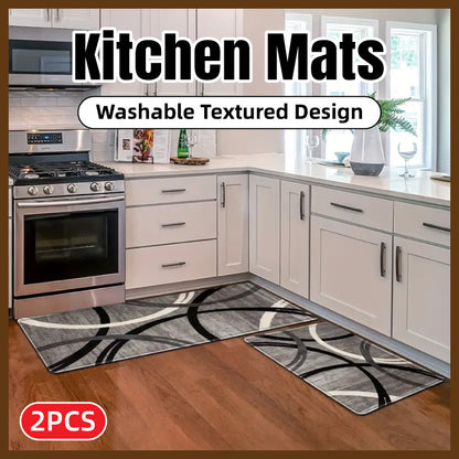 2pcs Long Kitchen Floor Mats Dirty Resistant Durable Washable Home Floor Mats