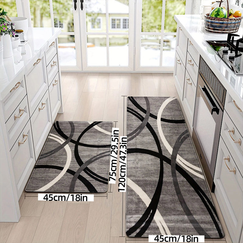 2pcs Long Kitchen Floor Mats Dirty Resistant Durable Washable Home Floor Mats