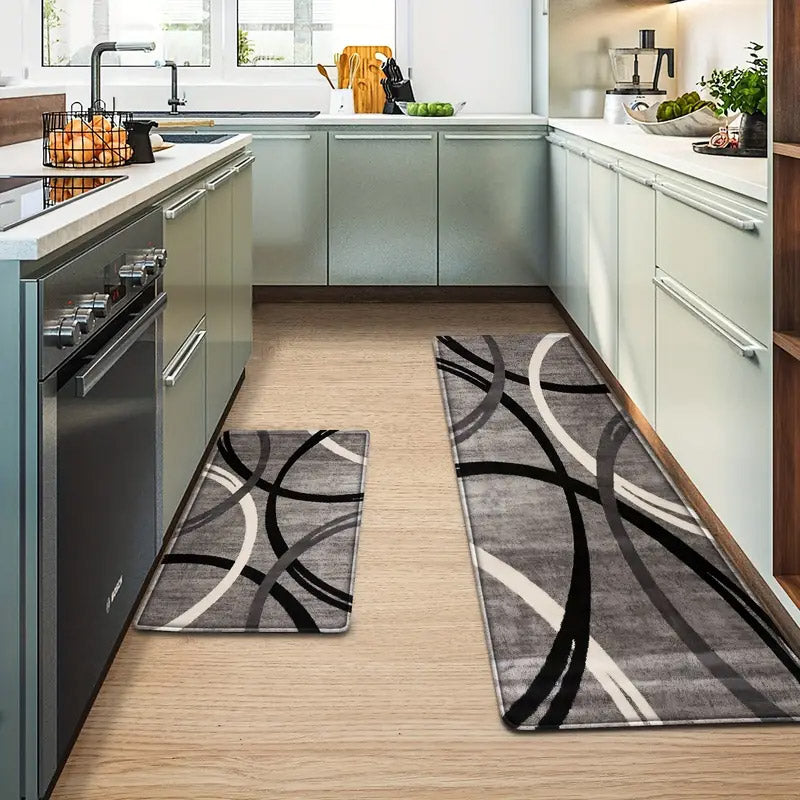 2pcs Long Kitchen Floor Mats Dirty Resistant Durable Washable Home Floor Mats