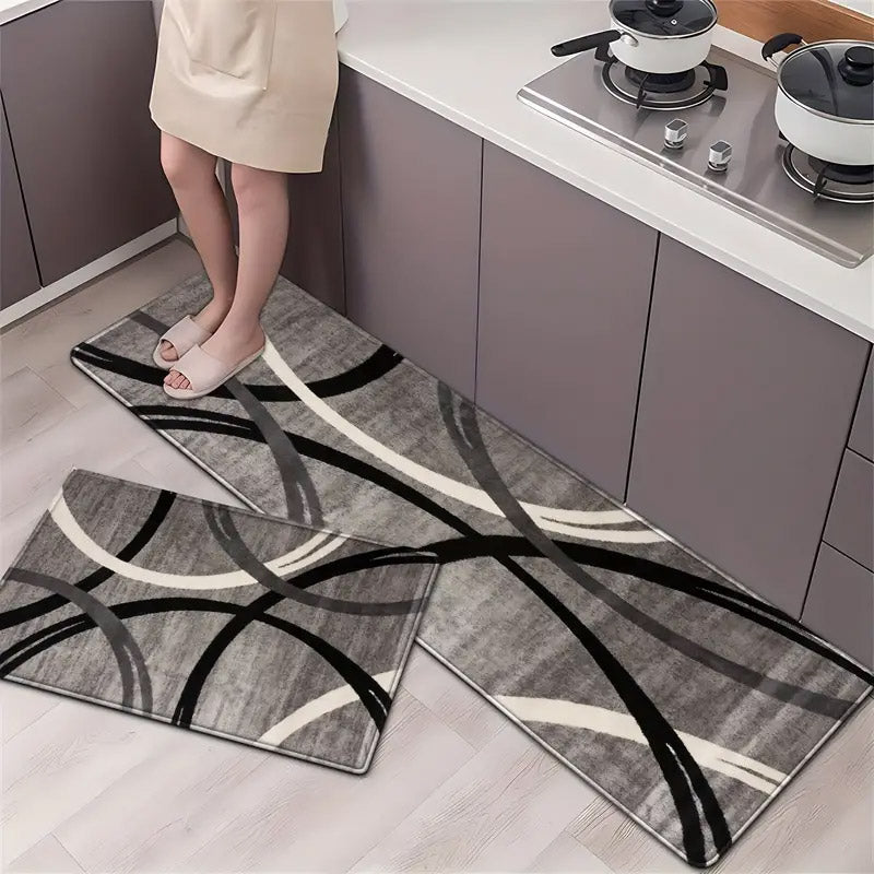 2pcs Long Kitchen Floor Mats Dirty Resistant Durable Washable Home Floor Mats