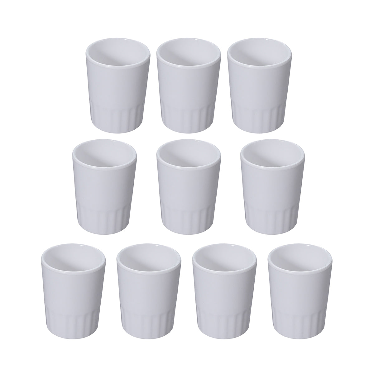 10 Pcs Shatterproof Melamine Tumbler Mugs White Durable