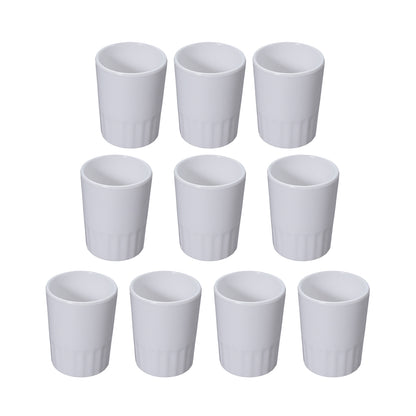 10 Pcs Shatterproof Melamine Tumbler Mugs White Durable