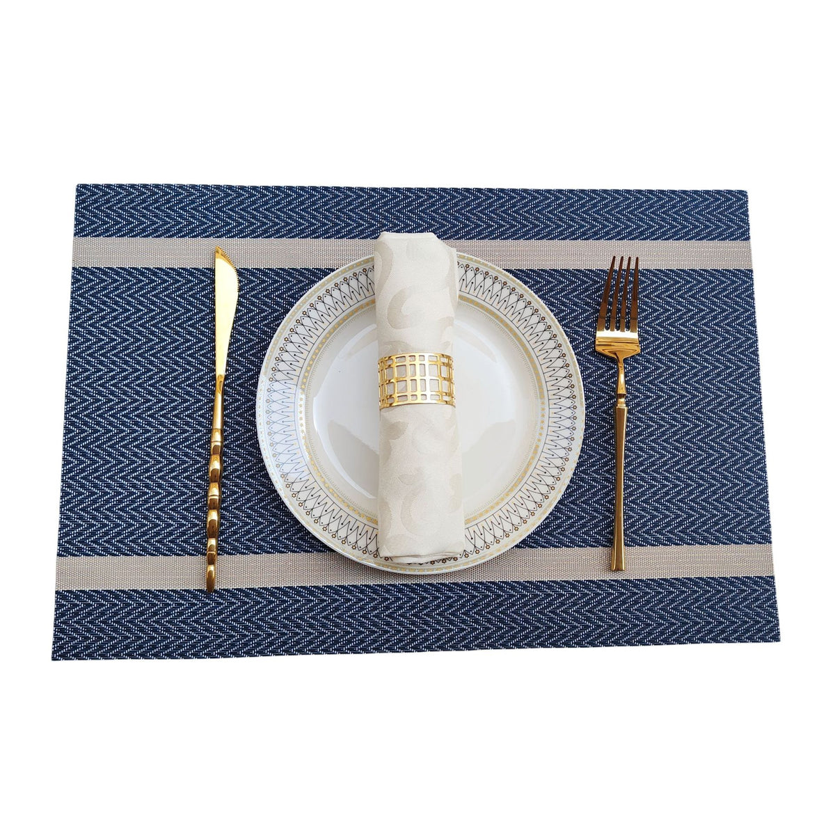 4X Anti-Skid Woven Placemat Waterproof Oil-proof Placemat Heat Resistant PVC Mat