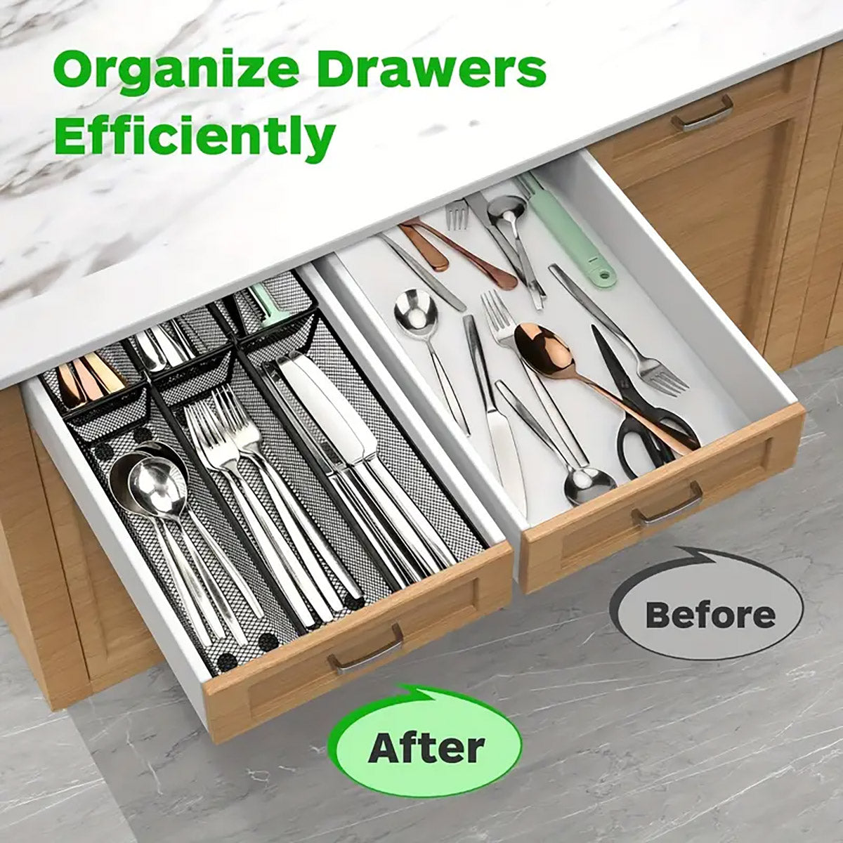4pcs Cutlery Box Knife Fork Organizer Multifunctional Storage Boxes for Kitchen
