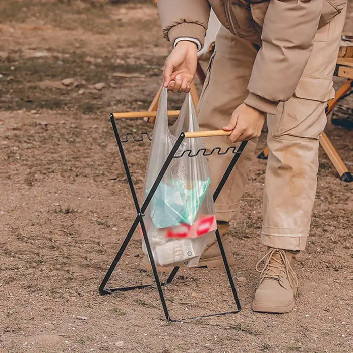 Foldable Rubbish Bag Holder for Outdoor Use