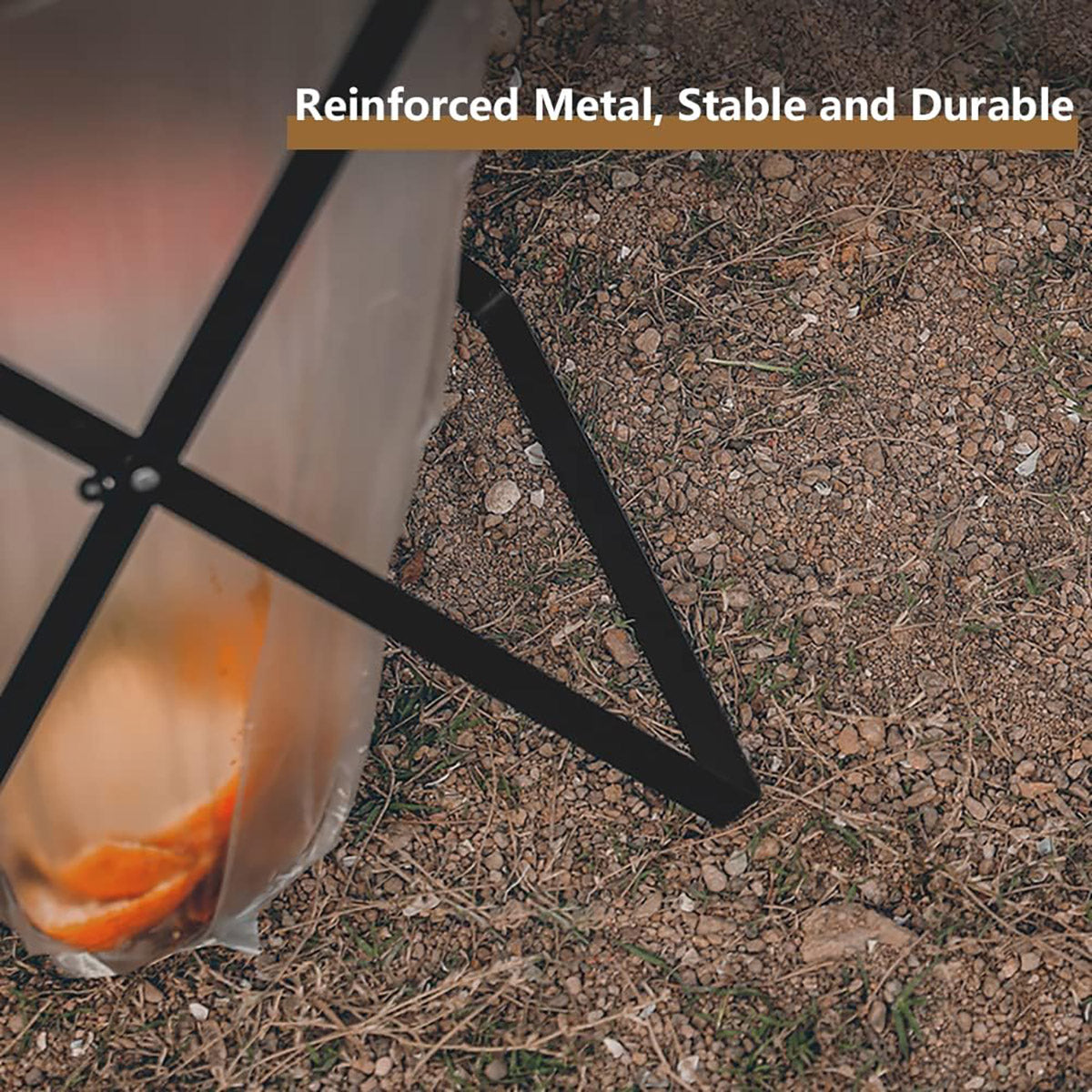 Outdoor Portable Wooden Handle Folding Garbage Rack Garbage Bag Rack Household Kitchen Picnic Barbecue Plastic Bag Holder