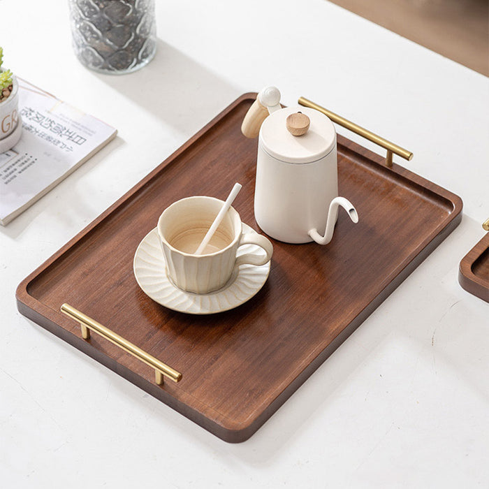 Rectangular Serving Tray with Metal Handles