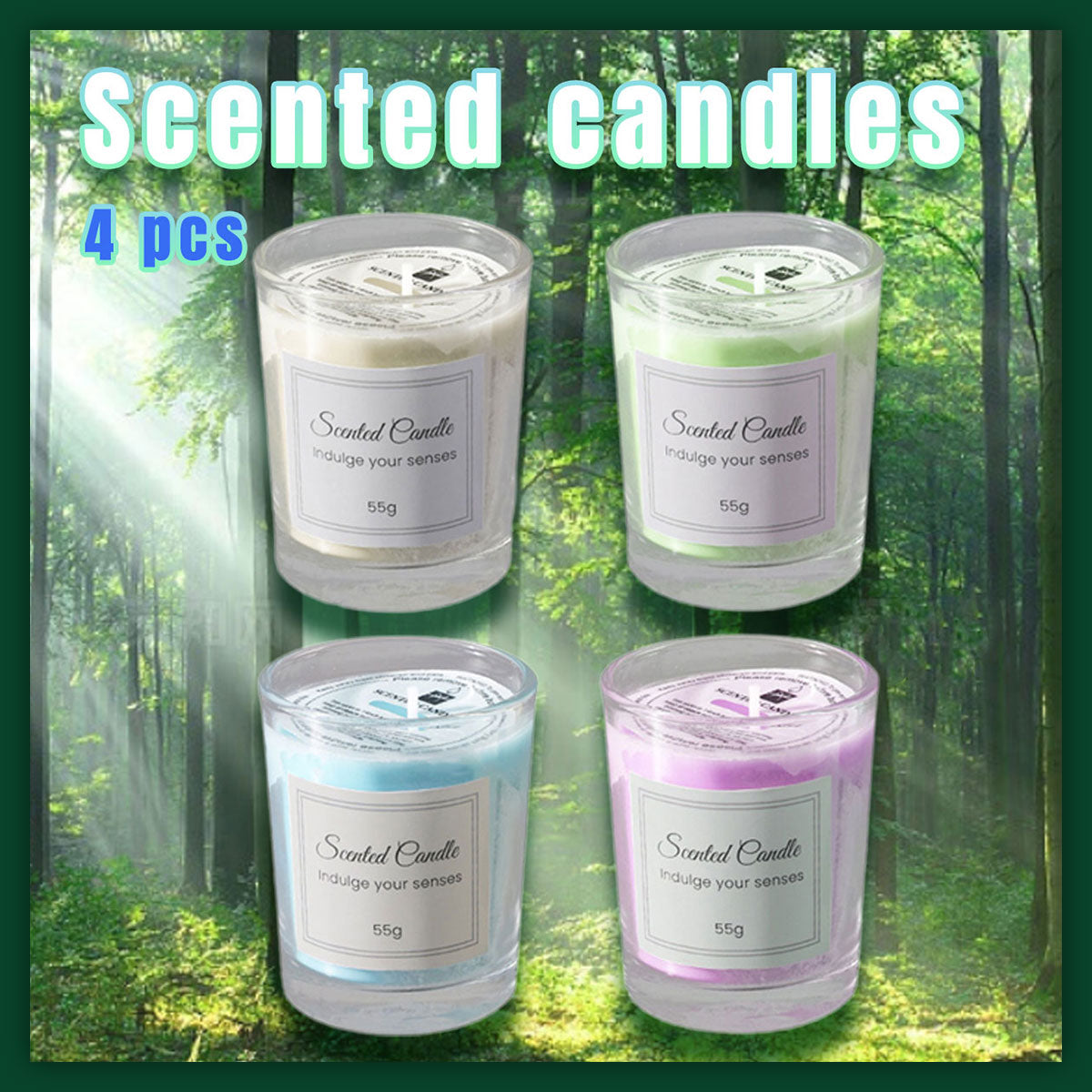4Pcs Aroma Candles Smokeless Glass Scented Candles Gift Set for Relaxation AU