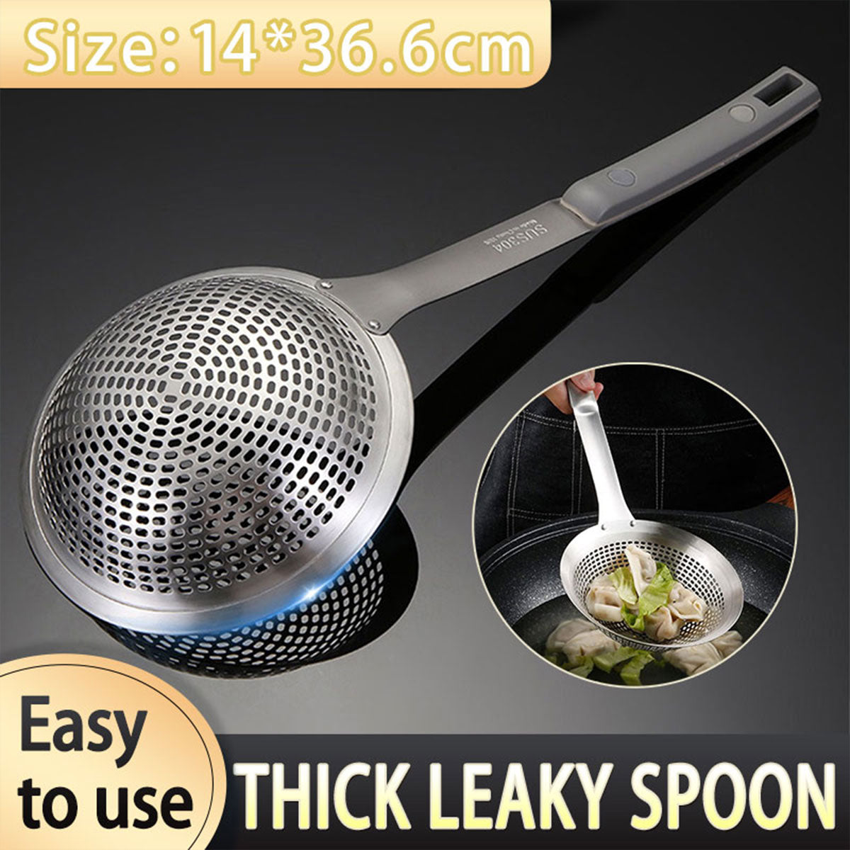 Stainless Steel Colander Spoon Strainer for Pasta Rice and Vegetables