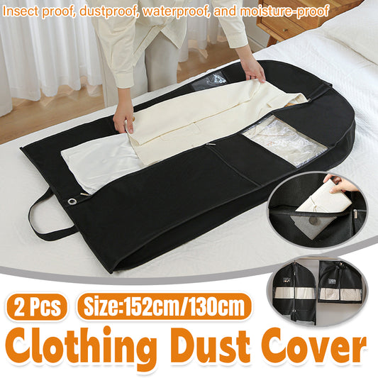 2pcs Hanging Closet Garment Dust Cover Storage Bag Clothes Protector Organizer