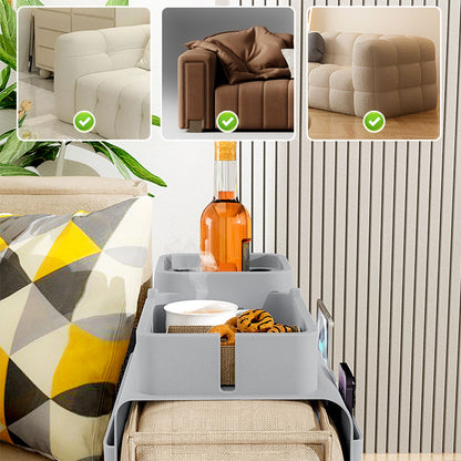 Sofa Armrest Tray Silicone Couch Side Organizer Cup Holder