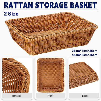 Hand Woven Rattan Tray Snack Serving Dish Hotel Fruits Pastry Plate Basket AU