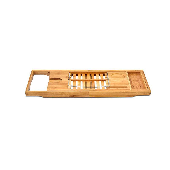 Expandable Bamboo Bath Caddy with Book Holder
