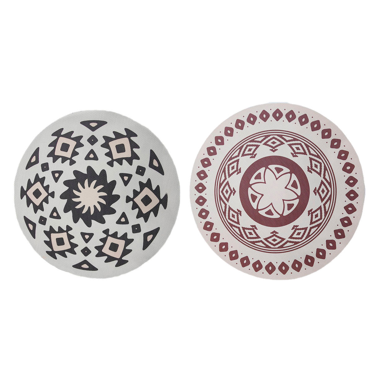 4PCS Bohemian Placemats Round Printed Heat Resistant Easy Clean Dining Mats