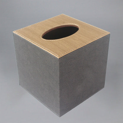 Leather Tissue Box Holder for Hotel Room Home Office