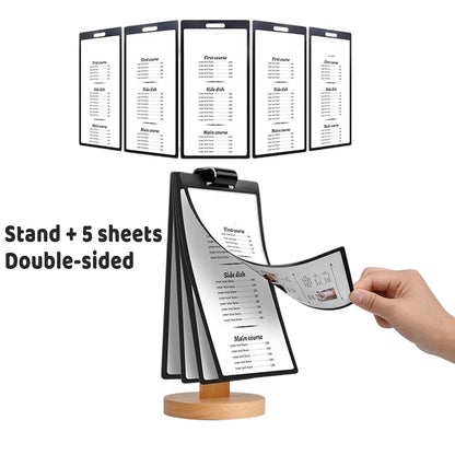 Wooden Tabletop Menu Holder Stand 20x10cm for Restaurant