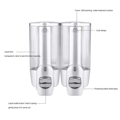 Wall-Mounted Manual Soap Dispenser 350ml Transparent ABS