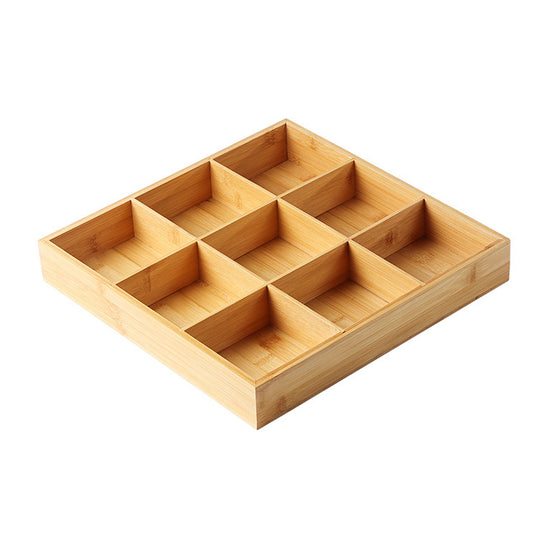 Bamboo 9 Grid Serving Tray Divided Food Platter for Hotel