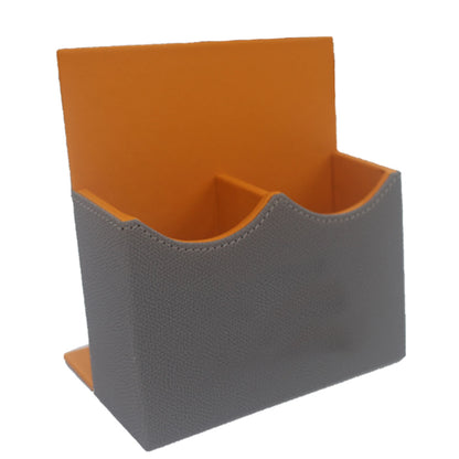 Leather Remote Control Holder Dual Compartment Caddy