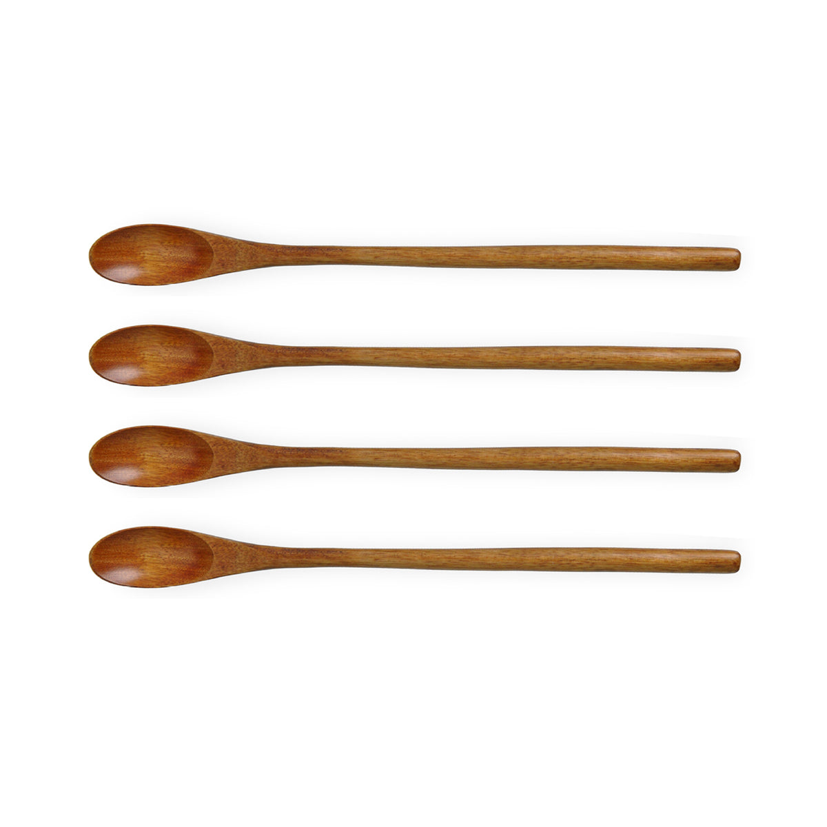 4PCS Japanese Wooden Long Handle Stirring Spoons for Coffee and Tea