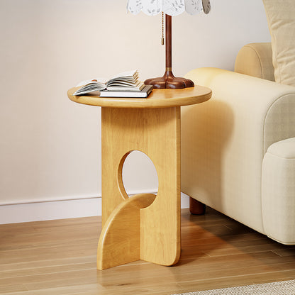 Wooden Round Side Table Sofa Corner Table Simple Family Living Room End Table