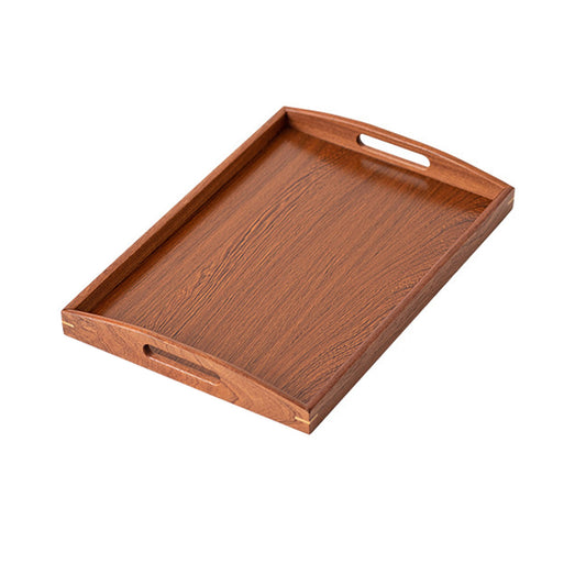 Chinese Style Wooden Rectangular Tea Tray with Handles
