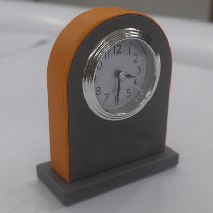 Hotel Alarm Clock Quartz Faux Leather Compact Design