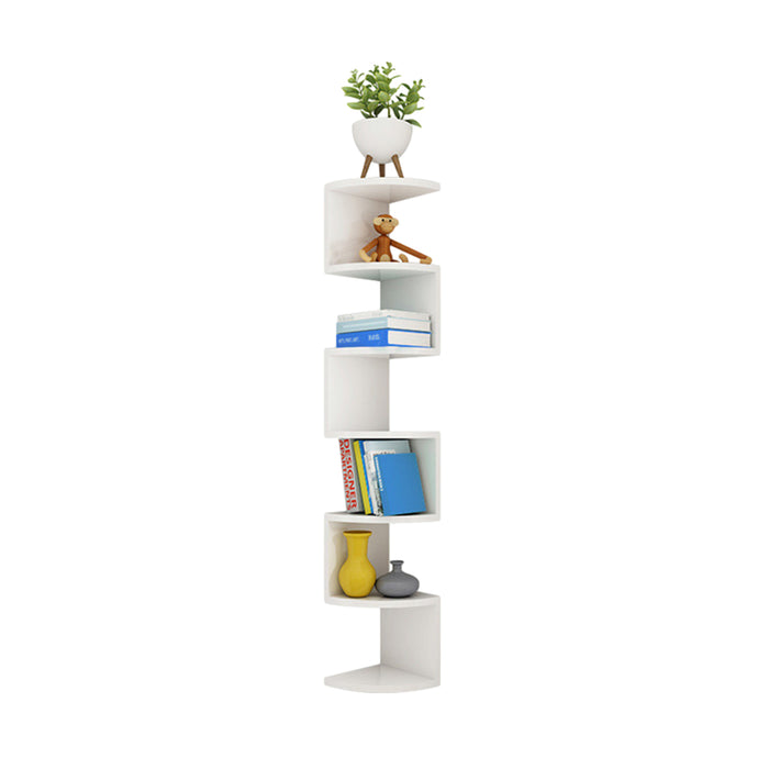 Corner Wall Shelf with Seven Storage Levels