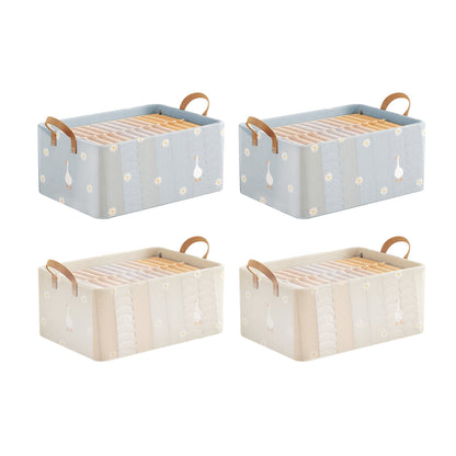 4pcs Clothes Storage Box Foldable Organizer for Closet Household Dormitory Use