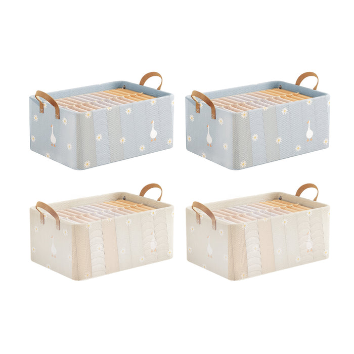 4 Pcs Fabric Storage Boxes with Steel Frames