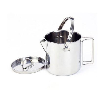 1.2L Stainless Steel Camping Kettle With Riveted Handle for Outdoor Picnic