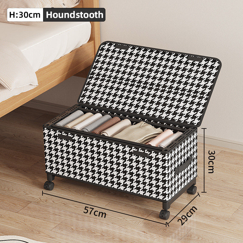 Under Bed Storage Box Household Wheeled Clothes Organizer Toy Container with Lid