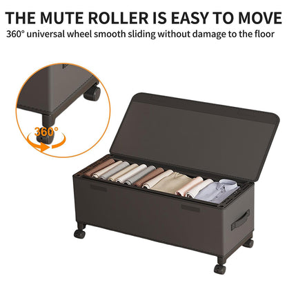Under Bed Storage Box Household Wheeled Clothes Organizer Toy Container with Lid