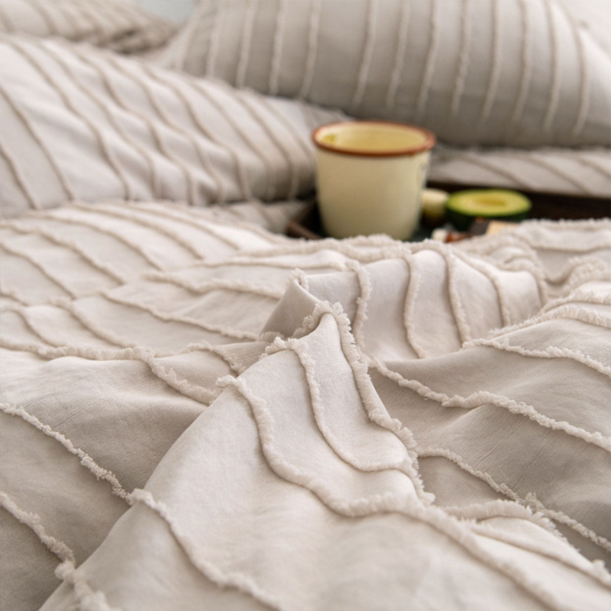 3PCS Bedding Set Quilt Cover with 2 Pillowcases Queen Size