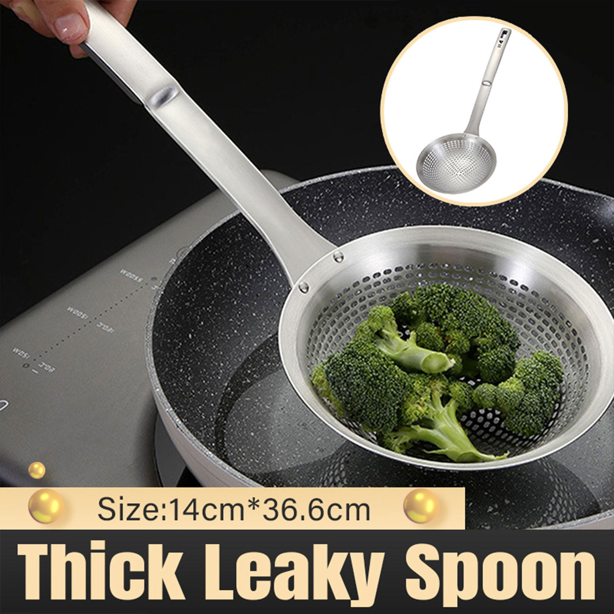 Stainless Steel Colander Spoon Strainer for Pasta Rice and Vegetables