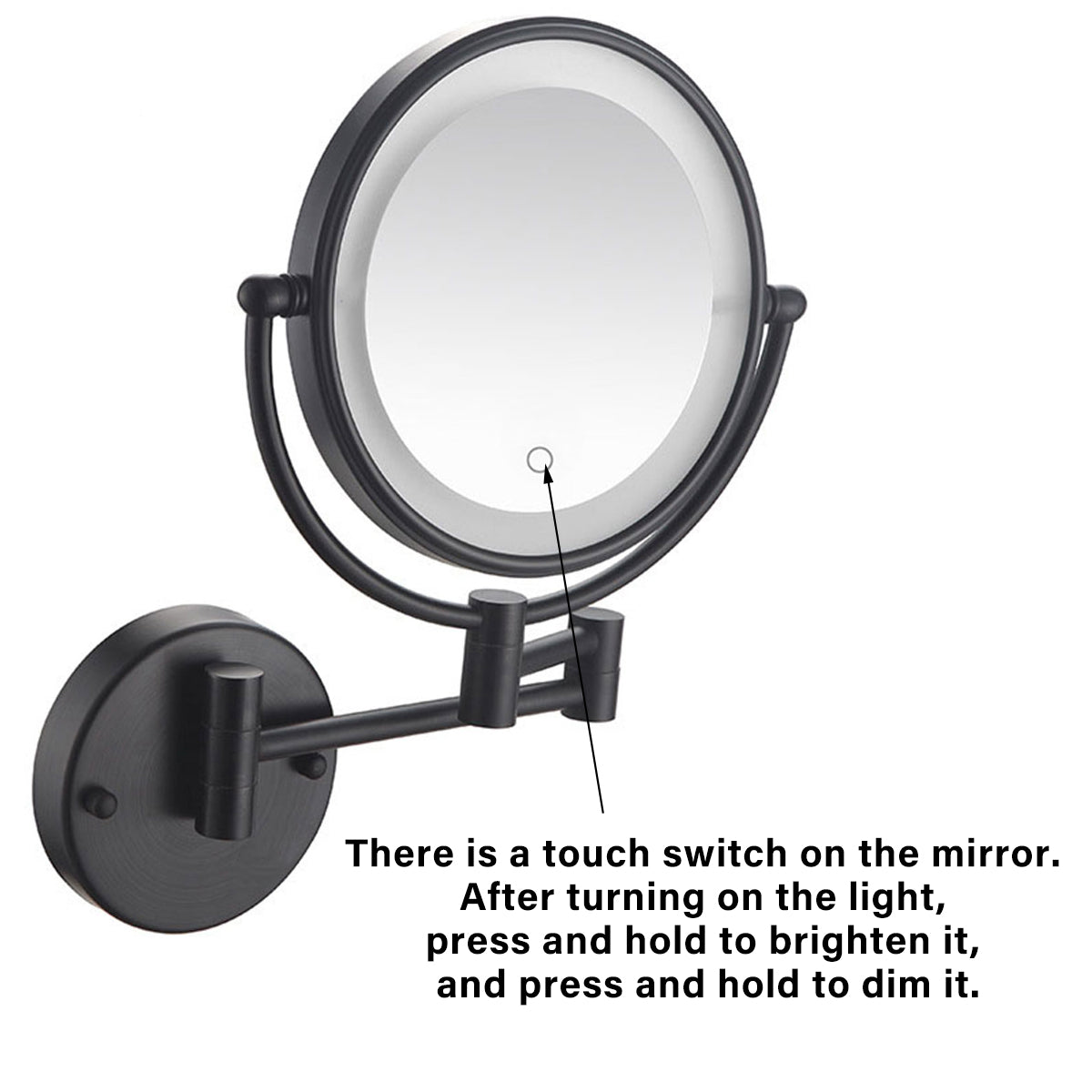 Wall Mounted Makeup Mirror 5x Magnification with LED Light