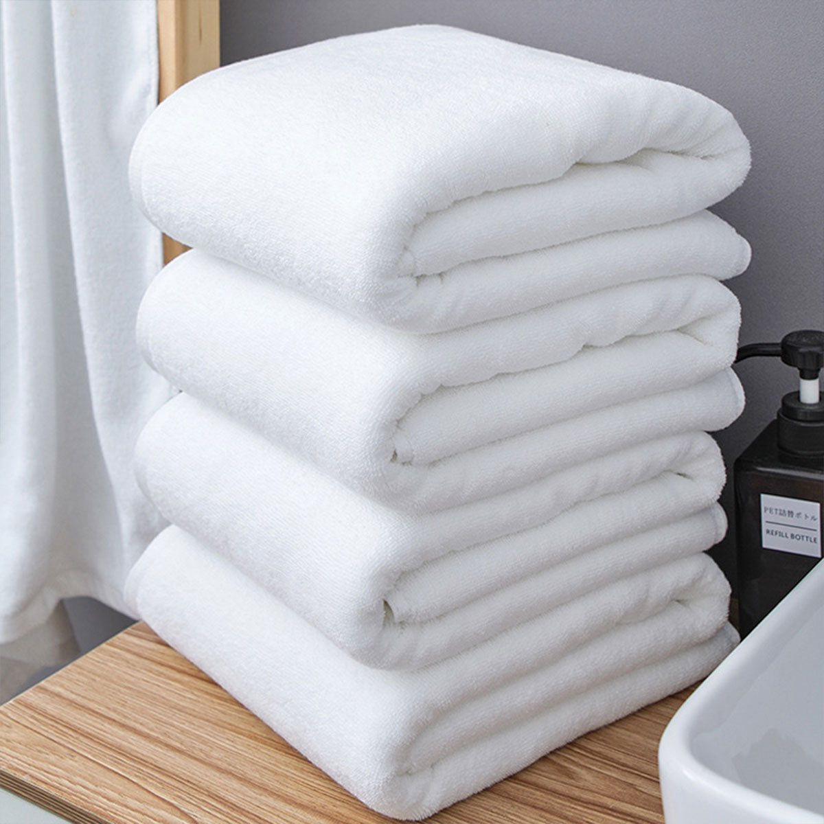 6 Pcs Absorbent Cotton Bathroom Floor Mat Towel 50x80cm
