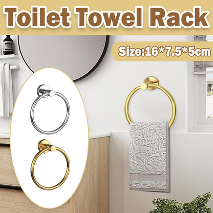 Bathroom Towel Rack Wall Mounted Towel Ring Black Toilet Paper Holder Shelf AU