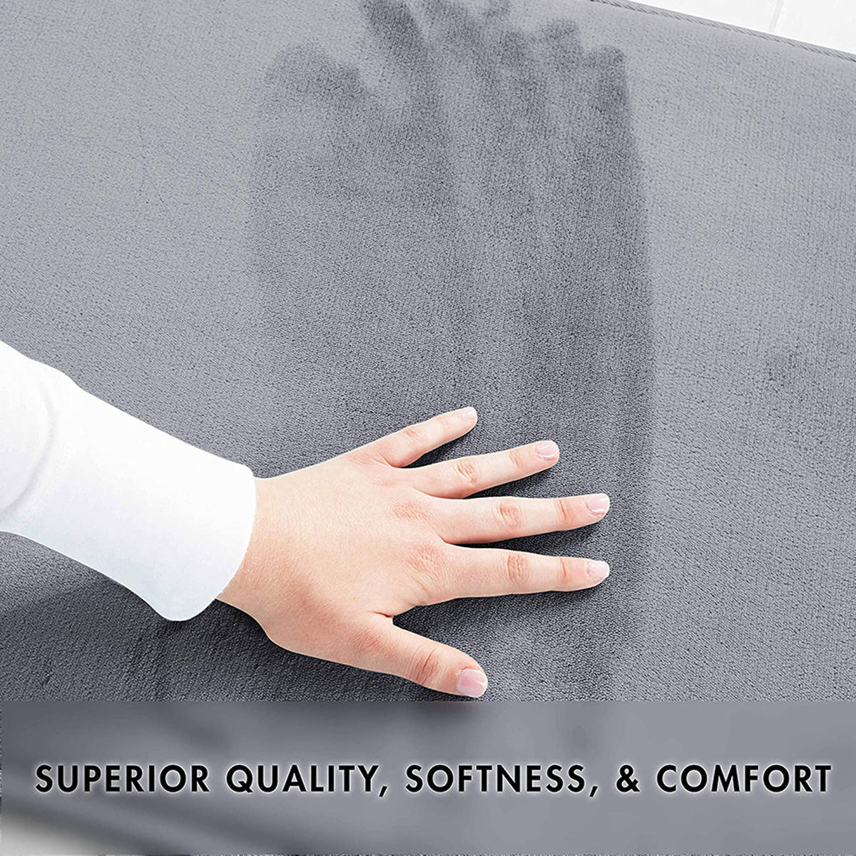 Memory Foam Water Absorbent Floor Mat Silver Grey Non-Slip