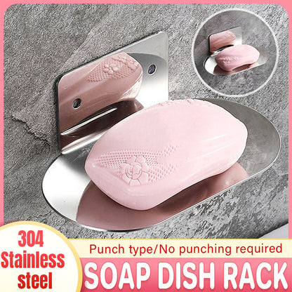 Stainless Steel Soap Dish Wall-Mounted Bathroom Shower Rack