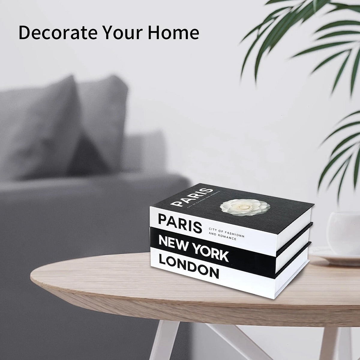 3 Pcs Modern Decorative Foldable Faux Books Set City Theme