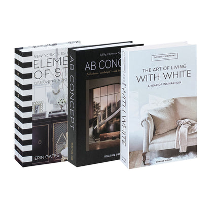 3 Pcs Modern Decorative Foldable Faux Books Set City Theme