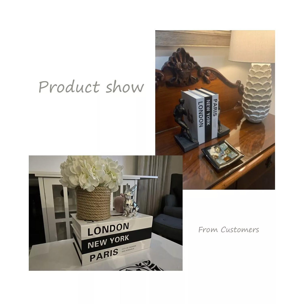 3 Pcs Modern Decorative Foldable Faux Books Set City Theme