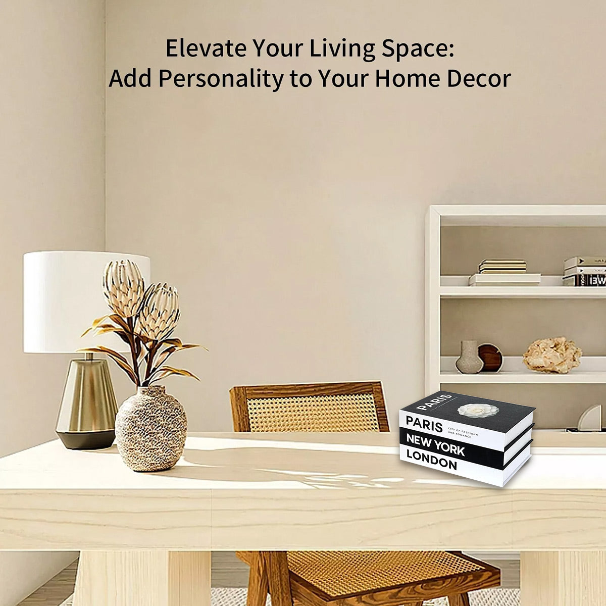 3 Pcs Modern Decorative Foldable Faux Books Set City Theme
