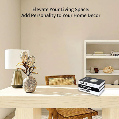 3 Pcs Modern Decorative Foldable Faux Books Set City Theme