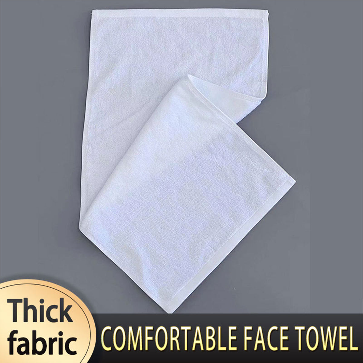 6pcs Absorbent White Cotton Bath Towels for Hotel & Home Use