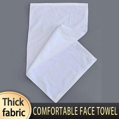 6pcs Absorbent White Cotton Bath Towels for Hotel & Home Use